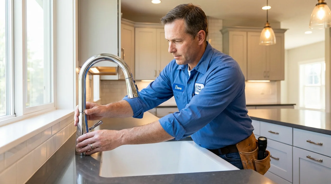 Kitchen faucet installation by Johns Plumbing LLC in Lisbon